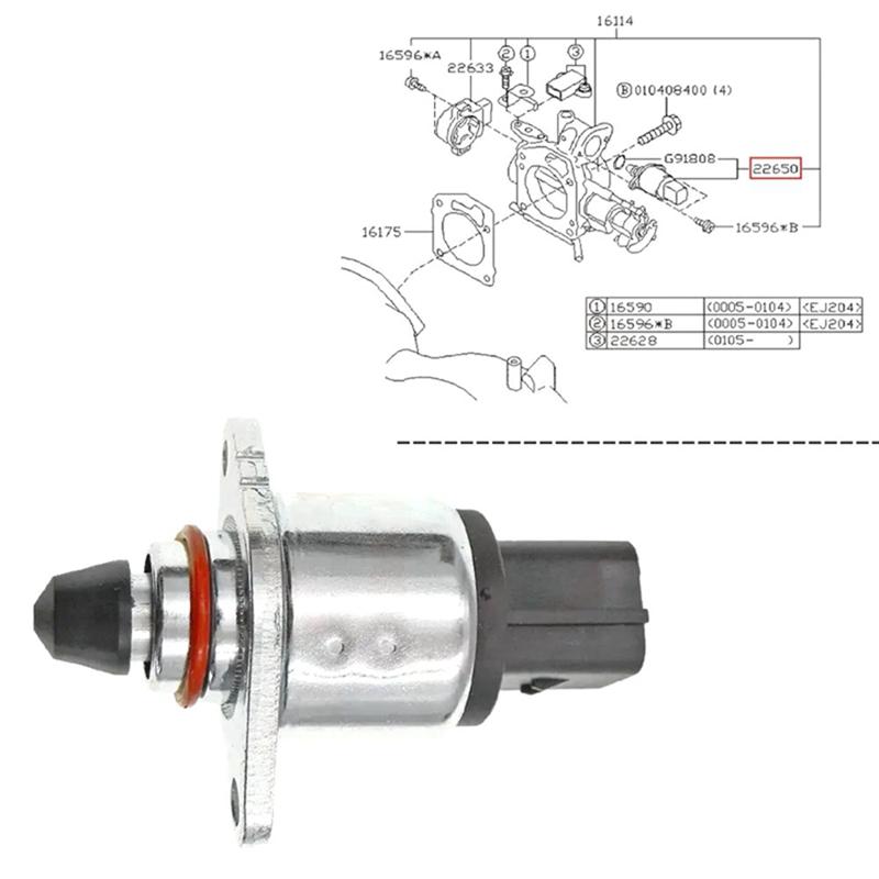 A80X-IAC Idle Air Control Valve 1993-1999 For Subaru Impreza Air Control Valve Assy 22650-AA240 A33-660-R00 22650AA240 Accessori BlackSilver
