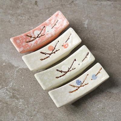 Dairien Japanese Plum Blossom Ceramic Chopstick & Spoon Rests