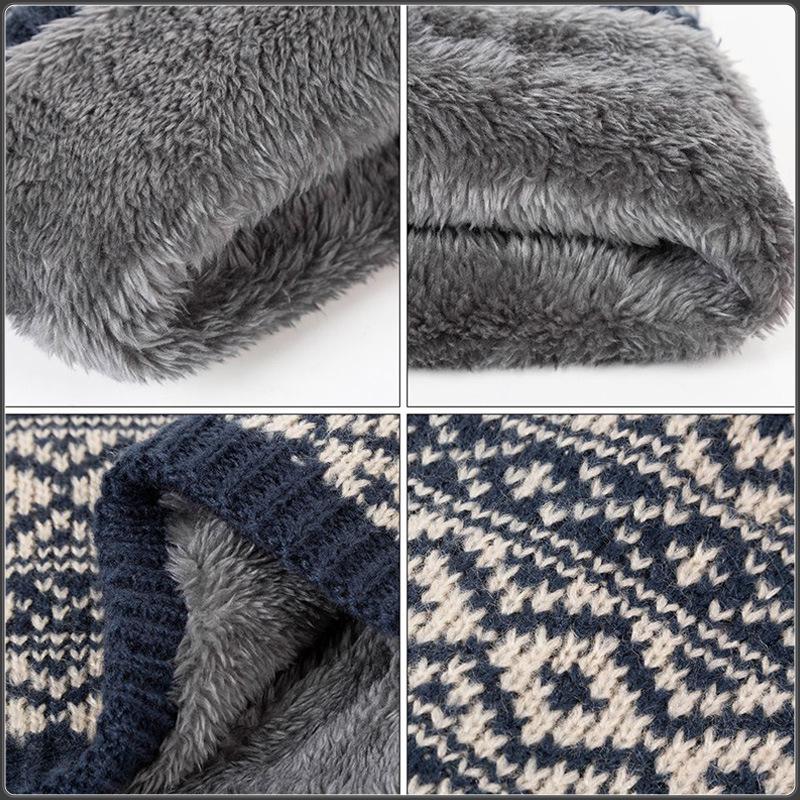 Thickened Winter Knit Neck Warmer with Fleece Lining - Plush, Warm, Outdoor Casual Single Loop