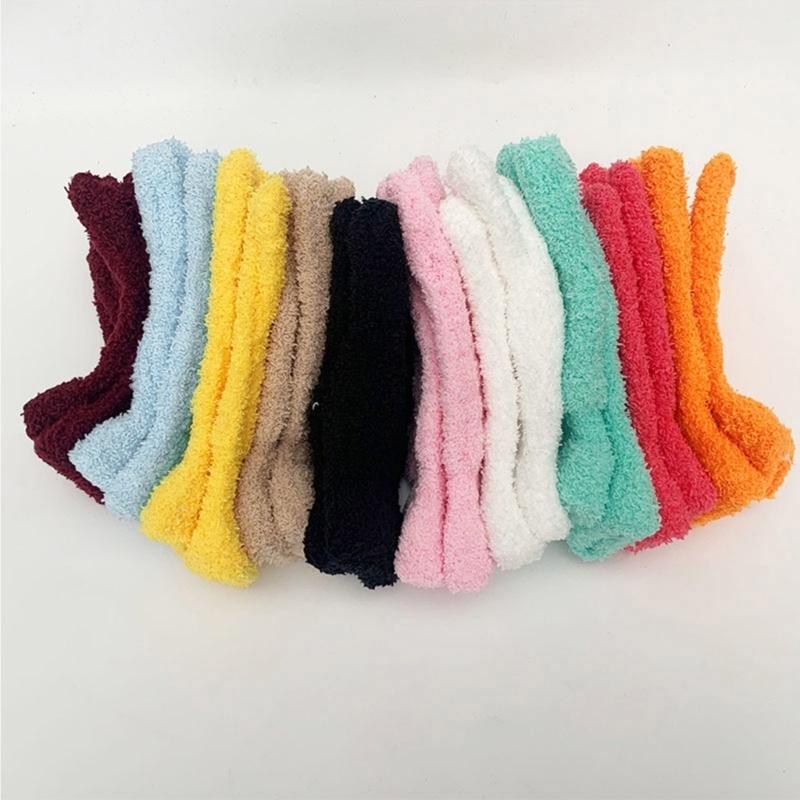 Winter Warm Gloves Stretchy Mittens Adult Coral Velvet Solid Color Full Finger Gloves Skiing Gloves for Cold Weather