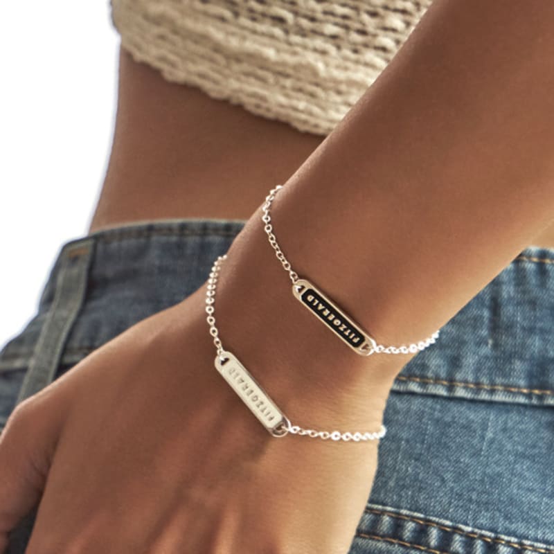 

FITZGERALD LOVE Kulech Bar Silver Bracelet RED