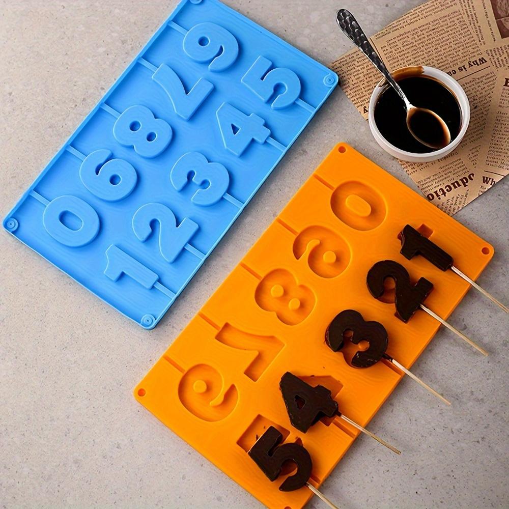 1 buc. Formă pentru acadele cu numere 3D din silicon - Mold reutilizabilă pentru prăjituri și bomboane pentru gustări - Accesoriu de bucătărie neîncărcat pentru unelte de copt