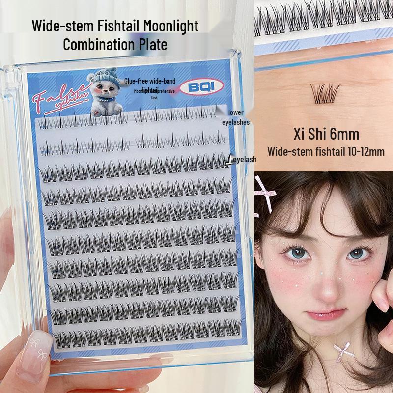 Eyelash Book: Adhesive-Free False Eyelashes - 10 Rows of Individual Upper & Lower Clusters for Beauty Makeup