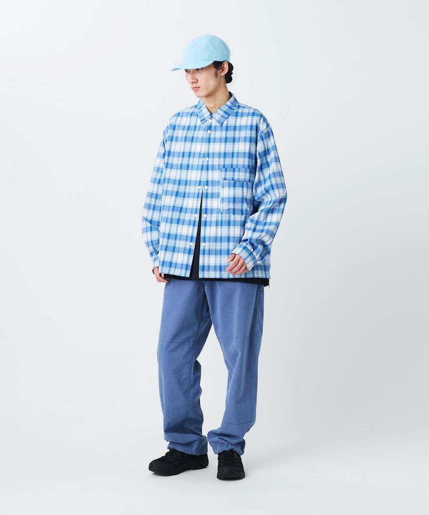 Snow Peak Fade Check Breezy Shirt Long LIGHT Size M SH-26SU002 - Tops, Shirts, Sleeve, Men's & Women's, BLUE,