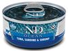 Farmina | N&D Ocean | Puszka 70G - Adult | Tuńczyk, Sardynka & Krewetka 70G