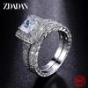 925 Sterling Silber 2 Stück 6MM Zirkon Ring für Damen Charm Schmuck Zubehör Großhandel