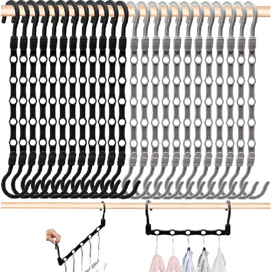 Closet Organizers and Storage,8 Pack Stronger Space Saving Hangers Clothes Hanger with 5 Holes Closet Storage for Heavy Clothes,Magic Home