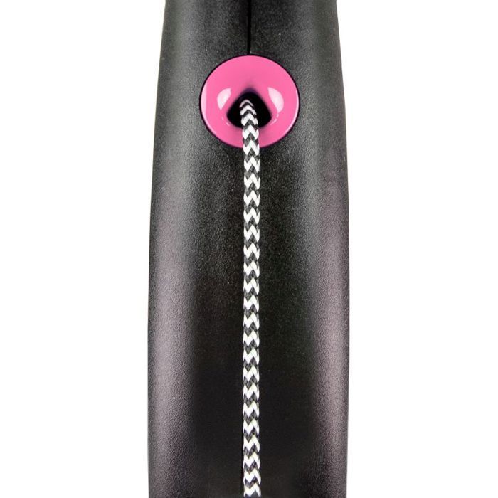 Laisse Enrouleur - Flexi - FU02C3-251-S-CP - 3m - Noir/Rose - Pour Petits Animaux Jusqu'à 8kg