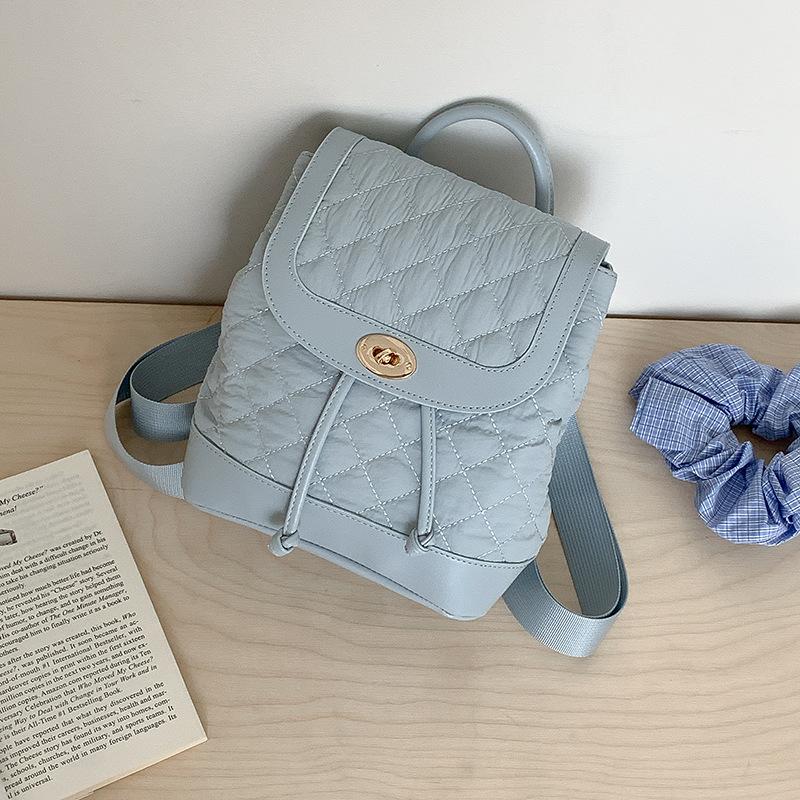 

Korean Style Xiaoxiangfeng Lingge Backpack Small Backpack Summer Fashion Leisure Commuter School Backpack синій