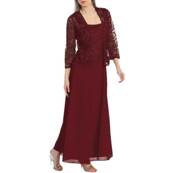 

1 Комплект Женское Платье Длинный Рукав Открытая Спина Шифон Женское Летнее Кружевное Платье M вино красного