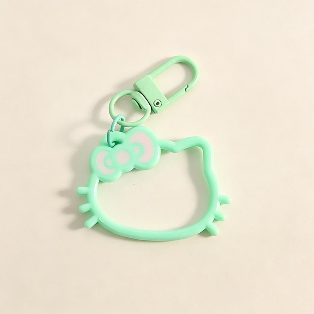 Creative Cartoon Cat Head Keychain - Acrylic Pendant Accessory & Bag Charm