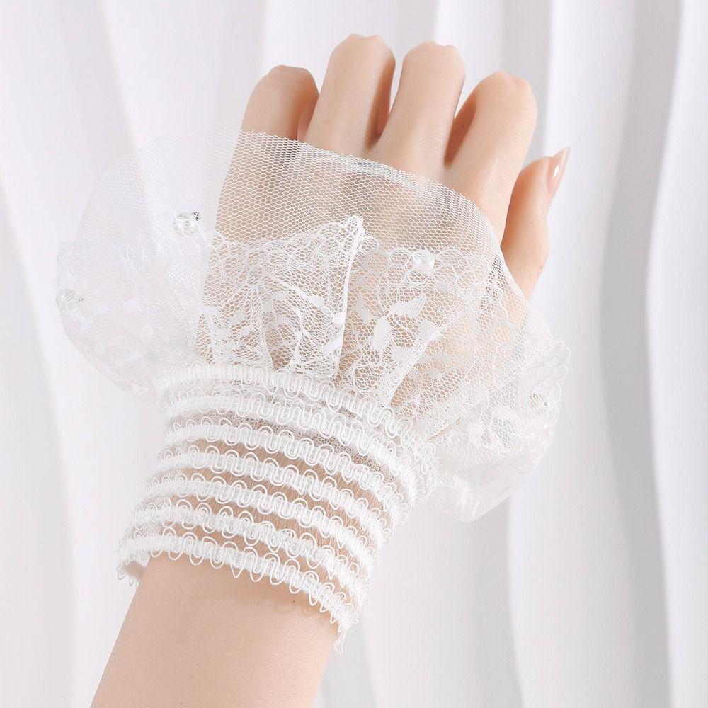 Detachable False Sleeve Cuffs White Black Wrist Cuff New Sweater Cuffs  Nail Art Accessories