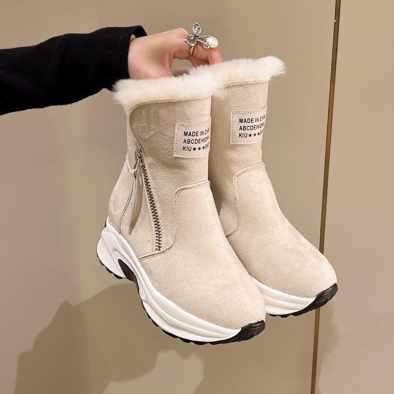 

Womens Snow Boots Plush Thickened Womens Ankle Boots Keep Warm Side Zip Cotton Shoes Comfortable Women Boots Fashion New 35