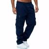 Men's Spring and Autumn Solid Straight Legged Cargo Pants Casual Multi-Pocket Long Pants Loose Fit Outdoor Fitness Trousers