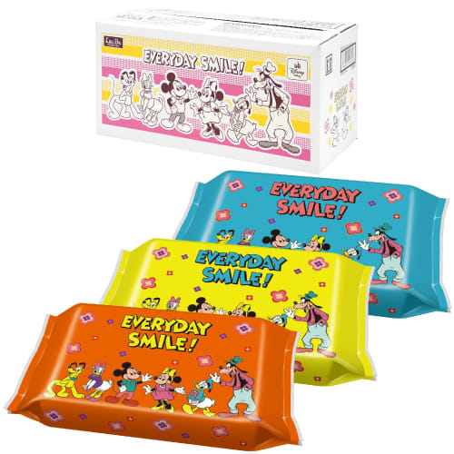 LEC Disney 99% Pure Water Baby Wipes, 80 Sheets X 20 Packs (Mickey & Friends) / 1600 Sheets / Soft Sheets / Additive-Free / Made In Japan