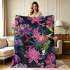 All Season Flannel Blanket with Tropical Floral Hummingbird Print Soft Warm Throw Blanket for Sofa Couch Bedroom Living Room Office Home Decor