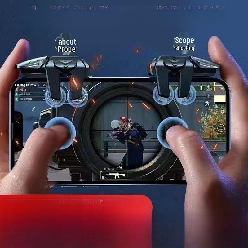 Enhanced Six-Finger Metal PUBG Controller: Auto-Fire & Full-Auto Gun Assistant