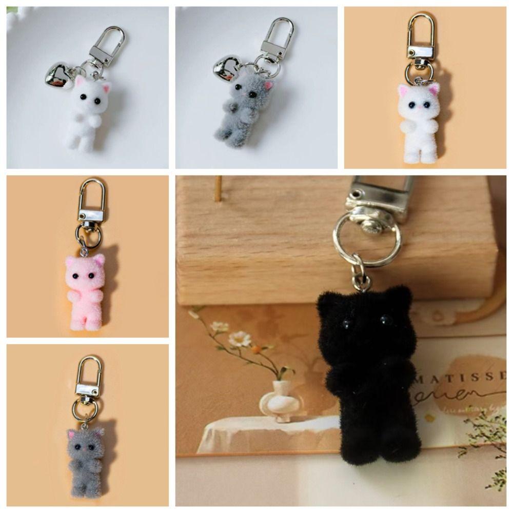 Bag Hanging Cat Keychain Creative Car Key Ring Handmade Plush Cat Pendant  Gifts