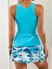 European American Tan 2025 Printed Bikini & Boxer Brief Skirt Swimsuit - Conservative Beach Vacation Style