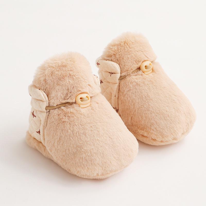 

Infant Soft Sole Plus Velvet Anti-Fall Shoes - Warm Cotton Baby Shoes for Autumn/Winter S (10cm, 0-6 months) зірка/коричневий