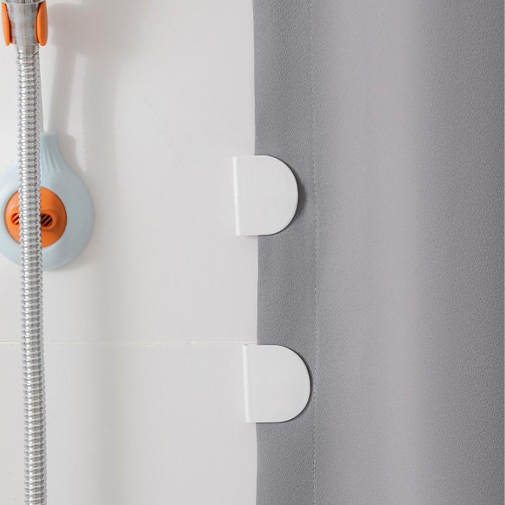 4pcs Shower Curtain Clips No Punching Waterproof For Household Bathroom