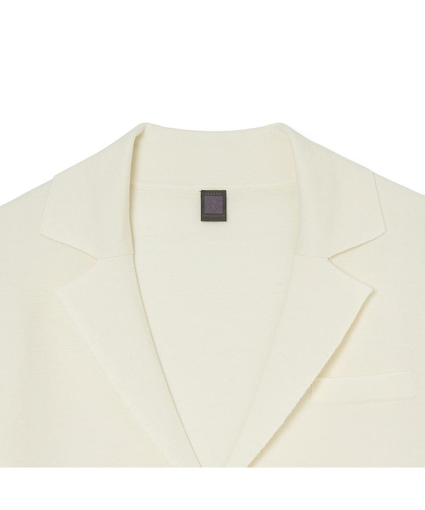 IOLO Merino Wool Milano Knit Blazer_Ivory