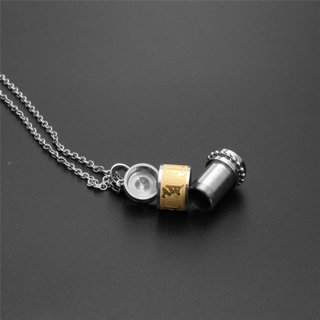 Elegante Sanskrit-Schrift Sechs-Wort-Mantra Anhänger Halskette Spirituelle Edelstahl-Halskette Accessoire für Männer und Frauen