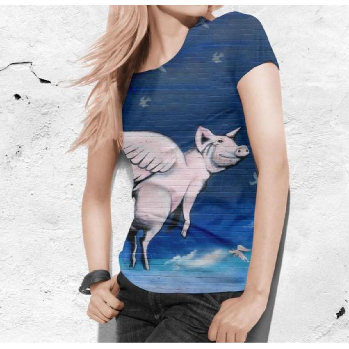 Женская футболка с милыми мультяшными животными — фото 8