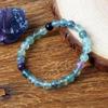 8mm Beads Fluorite Bracelet with Natural Stones Charm Jewelry for Women Yoga Meditation Healing Energy Bangle for Man Gift