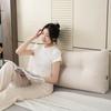Headboard Pillow Positioning Support Reading Bolster Cushion with Side Pockets Back Support Long Pillow for Bed Sofa