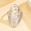 Stainless Steel Open Spiral Ring: Adjustable Hollow Titanium Design for Women