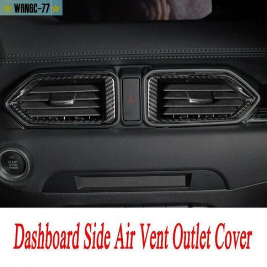 Carbon Fiber Dashboard Side Air Vent Outlet Cover Trim For Mazda CX-5 2017-2024