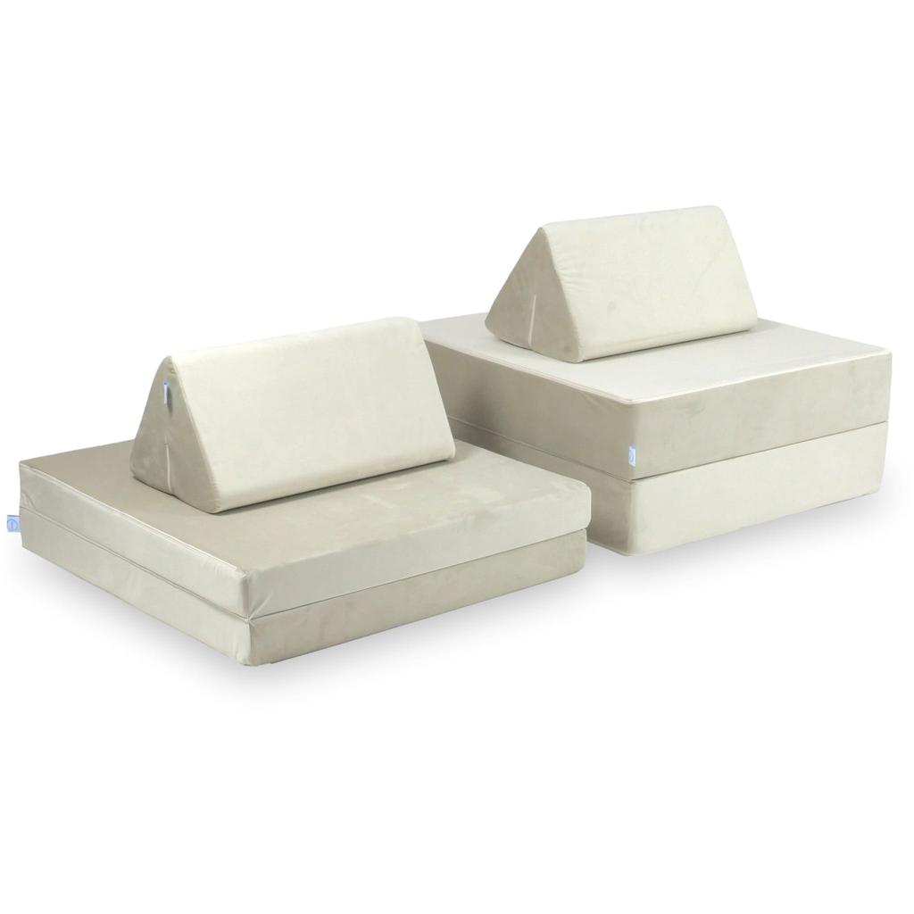 Montessori Comfort Velvet Ecru Play Sofa