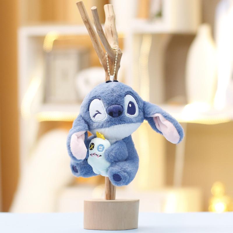 Disney Stitch Plush Toy Keychain Stuffed Doll Backpack Pendant Cute Kids Gift