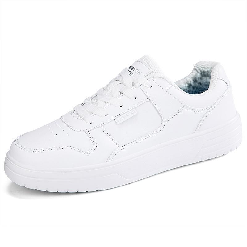 Spring new low-top round head solid color Korean version versatile lightweight soft-soled white shoes couple cold sticky board shoes