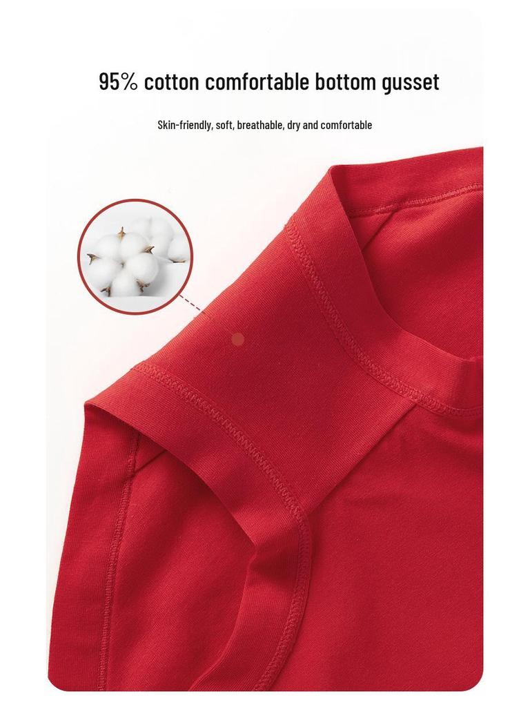 Funi Lai Women's Antibacterial Red Underpants - Pure Cotton, New Year, Wedding, Year of the Horse 2026