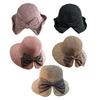 Straw Hat Bowknot Decor Wide Brim Foldable Summer Hat Sun Protection Lightweight Outdoor Travel Sun Hat Sunshade Accessory