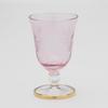 Otsuka Glass "Colorful Poem" Sake Glass, 70ml, with Stand, Pink Flower Kiriko, Made In Japan, 9203-15-1PK-1P