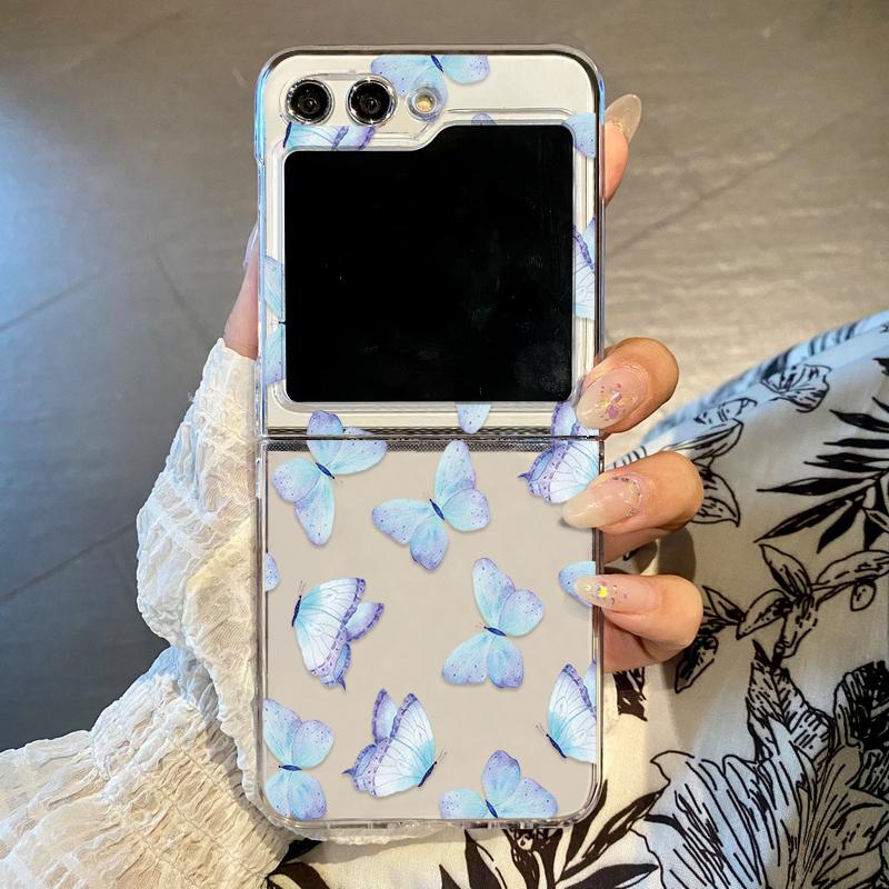 Cute Colorful Love Butterfly Phone Case for Samsung Galaxy Z Flip 6 ZFlip 5 Hard Folding Cover for Samsung ZFlip 4 3 7 Shell