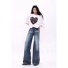 Women’s Retro Micro Flare Slimming Floor-Length Jeans for Spring/Autumn