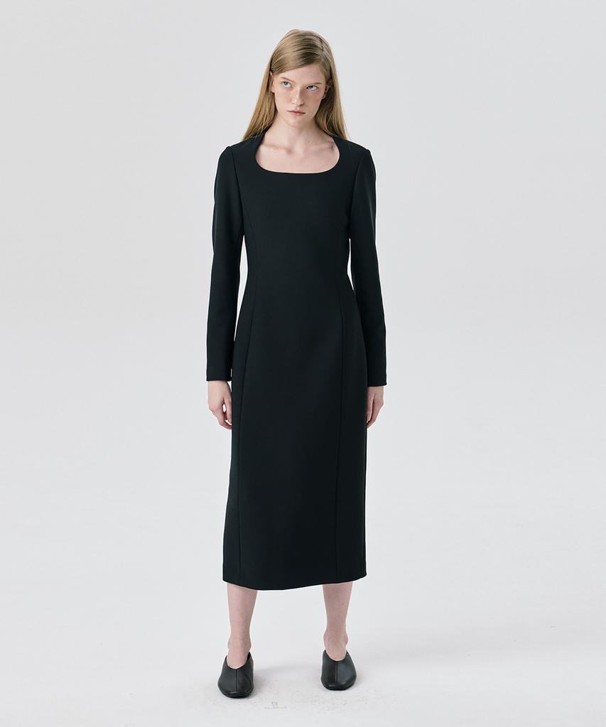 Bundercammer Ponte Fitted Dress_Black