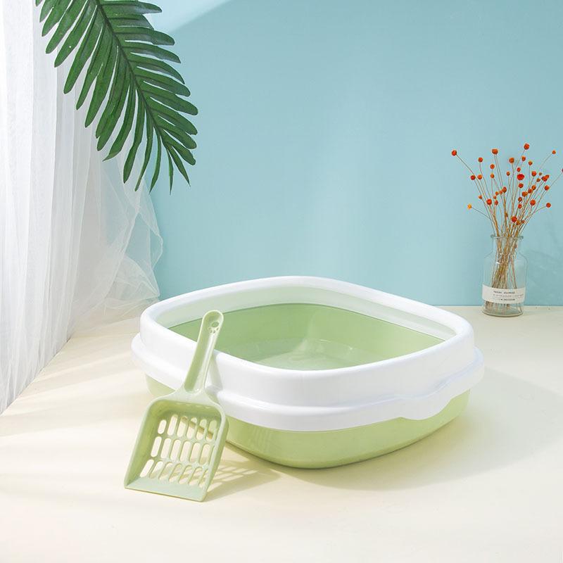 Large Extra-Thick Half-Enclosed Cat Litter Box Anti-Splash Cat Toilet for Cats Pet Supplies Easy Clean
