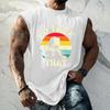 Men's Sleeveless Casual Tank Top Loose Fit Muscle Shirt Graphic Print Summer Workout Sportswear