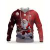 New European and American Style Halloween Men's Santa Claus Digital Christmas Series Hooded Sweatshirt Casual Pullover