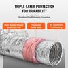 VEVOR Dryer Vent Hose, 203.2MM Insulated Flexible Duct 7.62M Long with 2 Duct Clamps