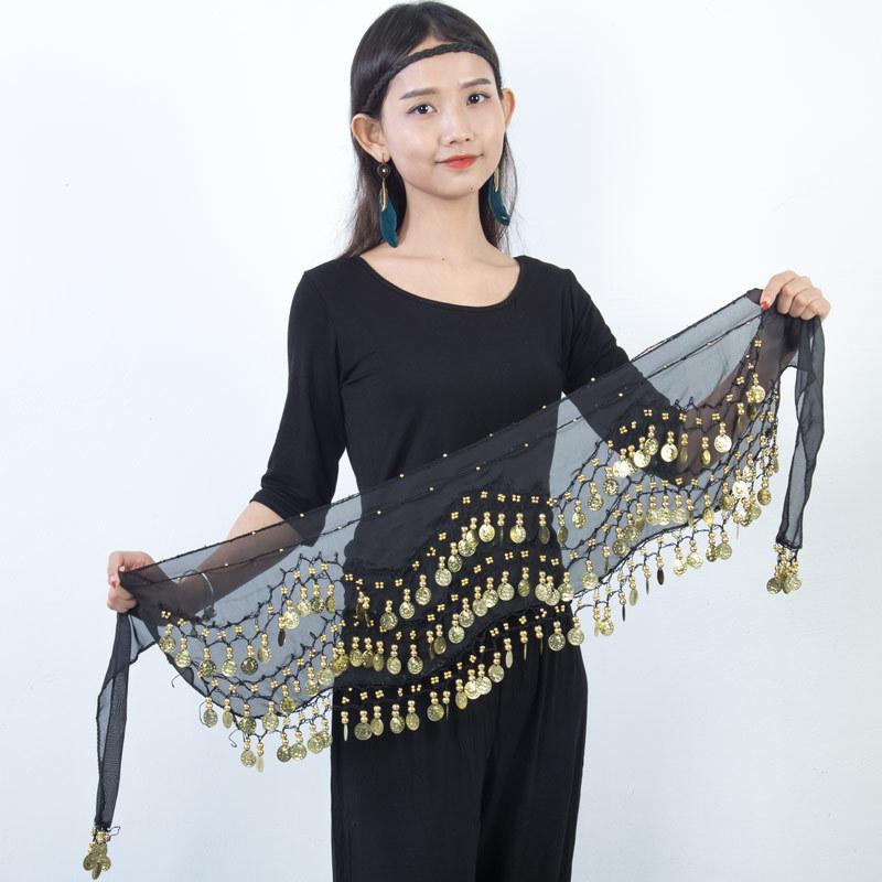 Belly Dance Hip Scarf Belly Dance Skirt Wrap Waist Chain Sequins Coins Belly Dancer Costumes