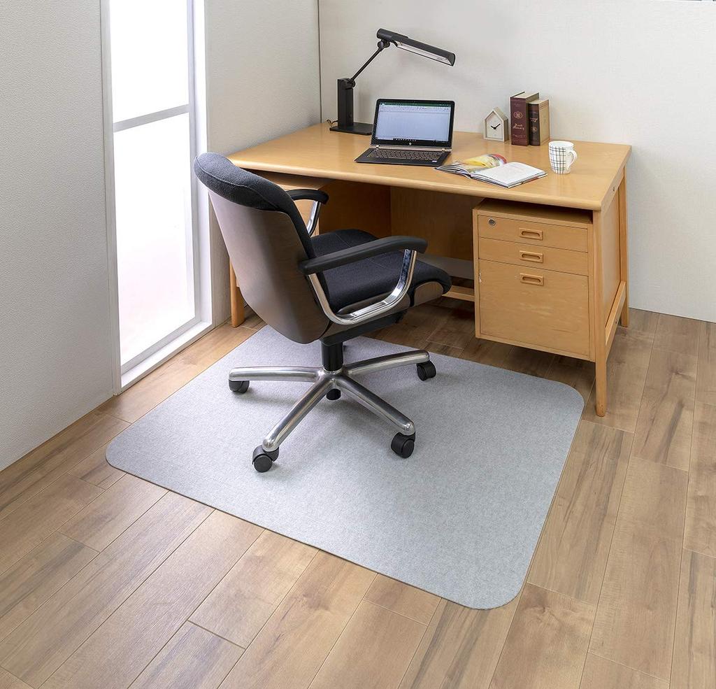 Sanko Chair Gaming Desk Floor Protection Just Place and 90 x 120 Light Made in Mat, Non-Slip, Mat, Mat, Anti-Slip, Stick, cm, Gray, Japan, KQ-76