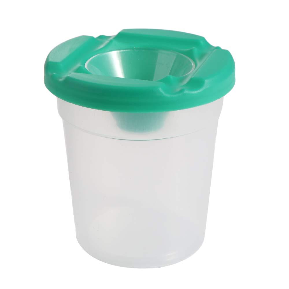 

Multifunctional Painting Pen Washing Cup Convenient Transparent Childrens Paint Cups Plastic Anti Paint Cups School зелений