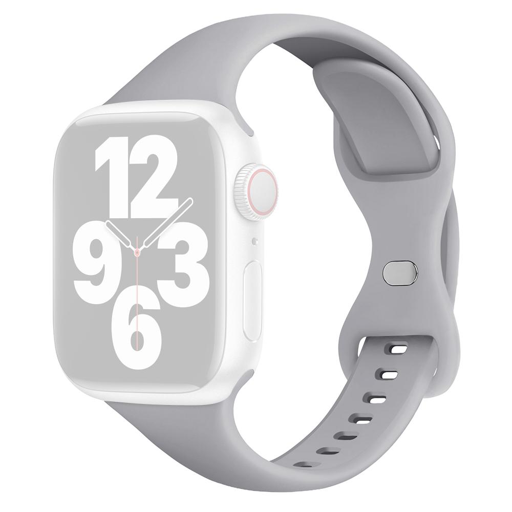 

Watch Band for Apple Watch Series 10 42mm/9 8 7 41mm/SE (2023) SE (2022) SE 6 5 4 40mm/3 2 1 38mm Silicone Watch Band Strap Cloudy Grey