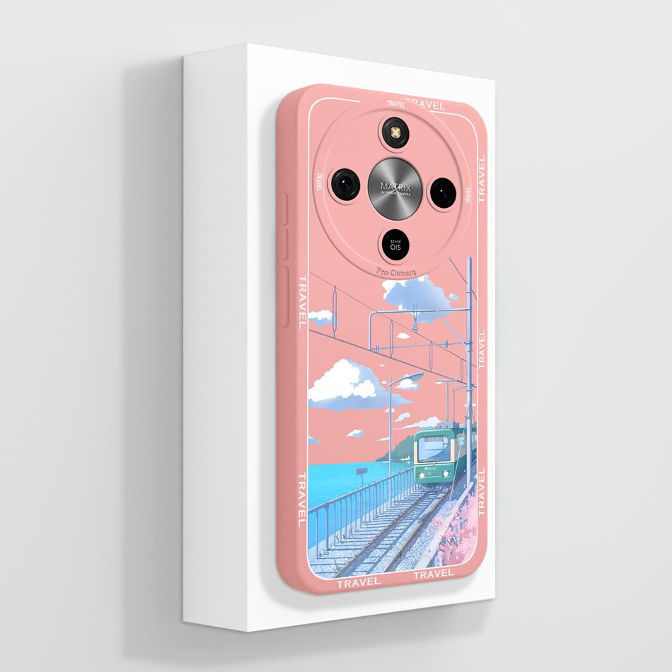 For Honor Magic 8 Lite Case Simple Butterfly Phone Cover Soft Liquid Silicone Shockproof Back Covers For Magic8 Lite 5G Bumper